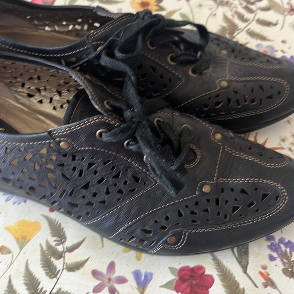 Bocage Paris leather pointed toe lace up rare shoes size 40 - Picture 7 of 13